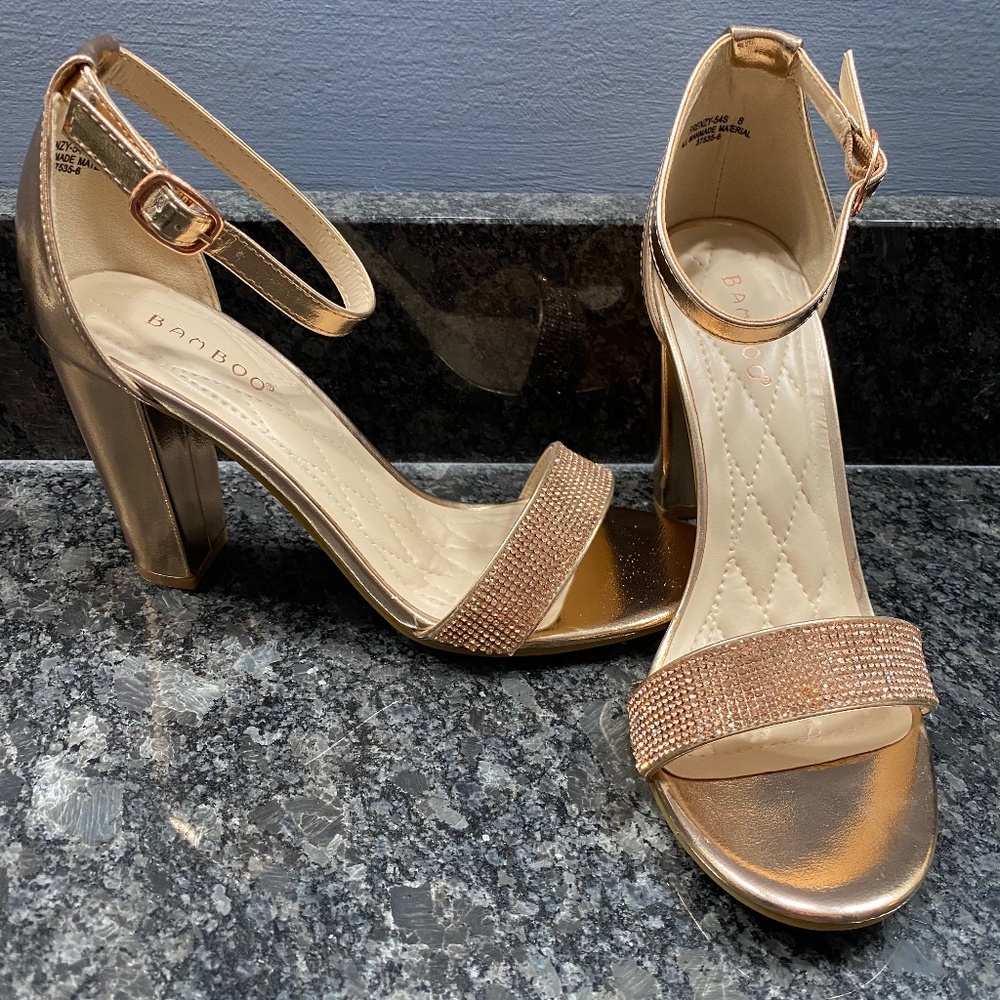 Rose Gold heels - size 8